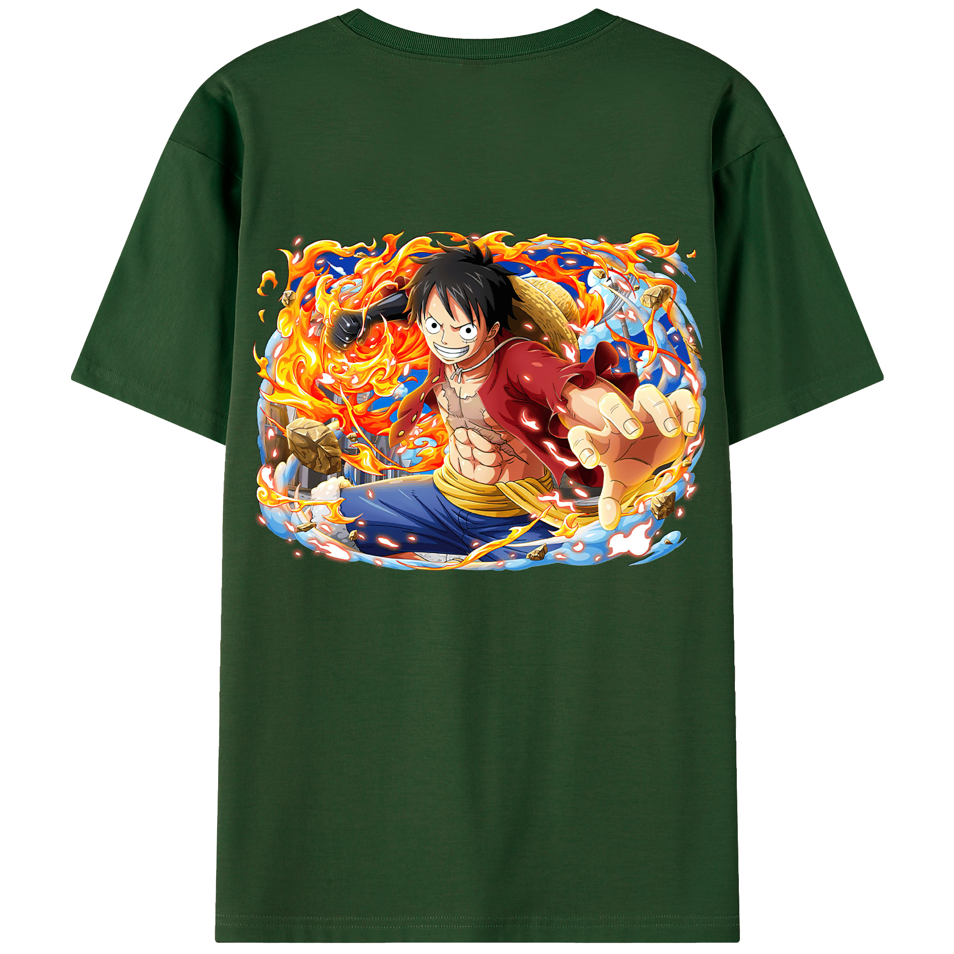 ワンピース モンキー・D・ルフィ ONE PIECE Monkey D. Luffy 綿100％半袖Tシャツ（背面プリント）